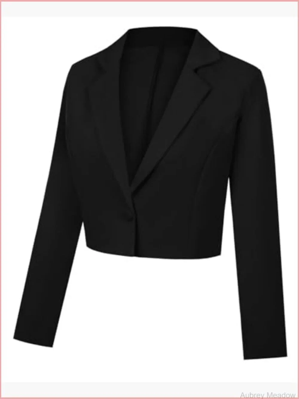 Cropped Blazer Long Sleeve Notch Lapel Button Front Blazers Casual Work Office